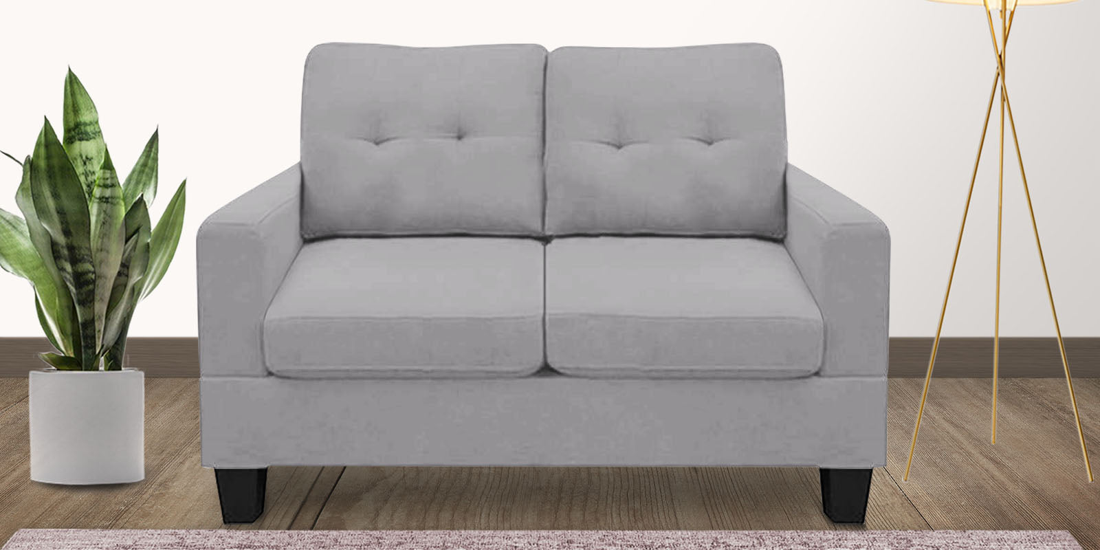 Thomas Fabric 2 Seater Sofa In Lit Grey Colour - Febonic Living