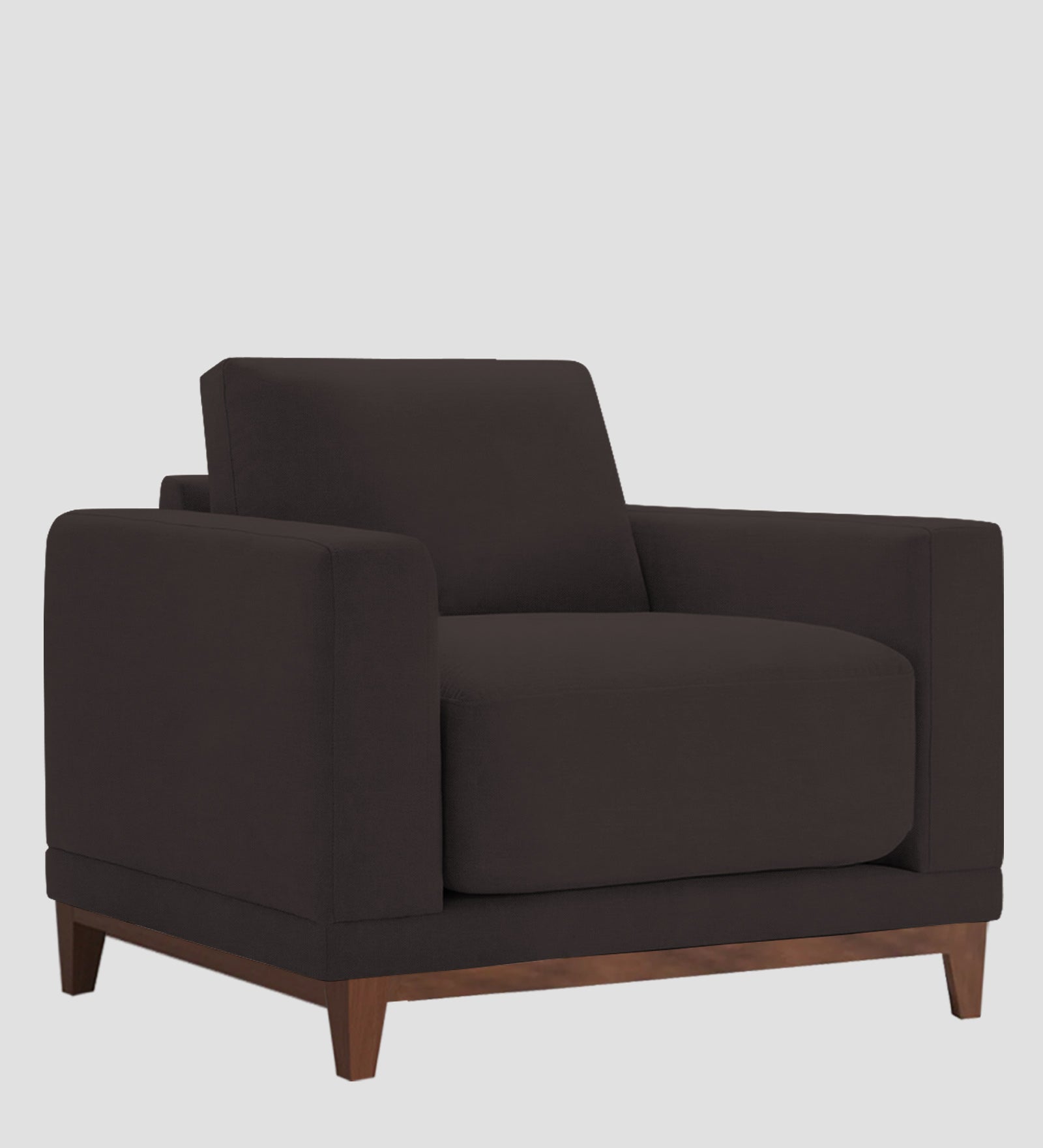 Esha Fabric 1 Seater Sofa In Pebble Brown Colour - Febonic Living