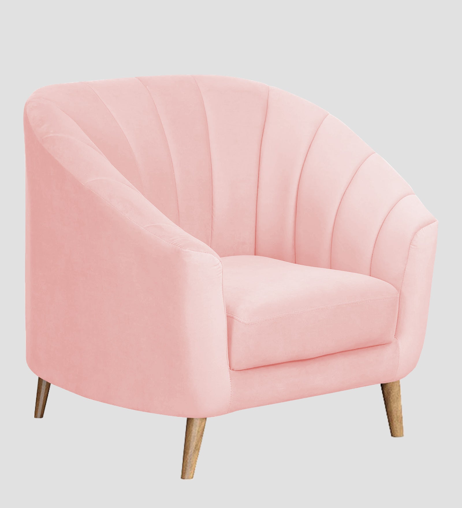 Kaylee Velvet 1 Seater Sofa In Millennial Pink Colour - Febonic Living