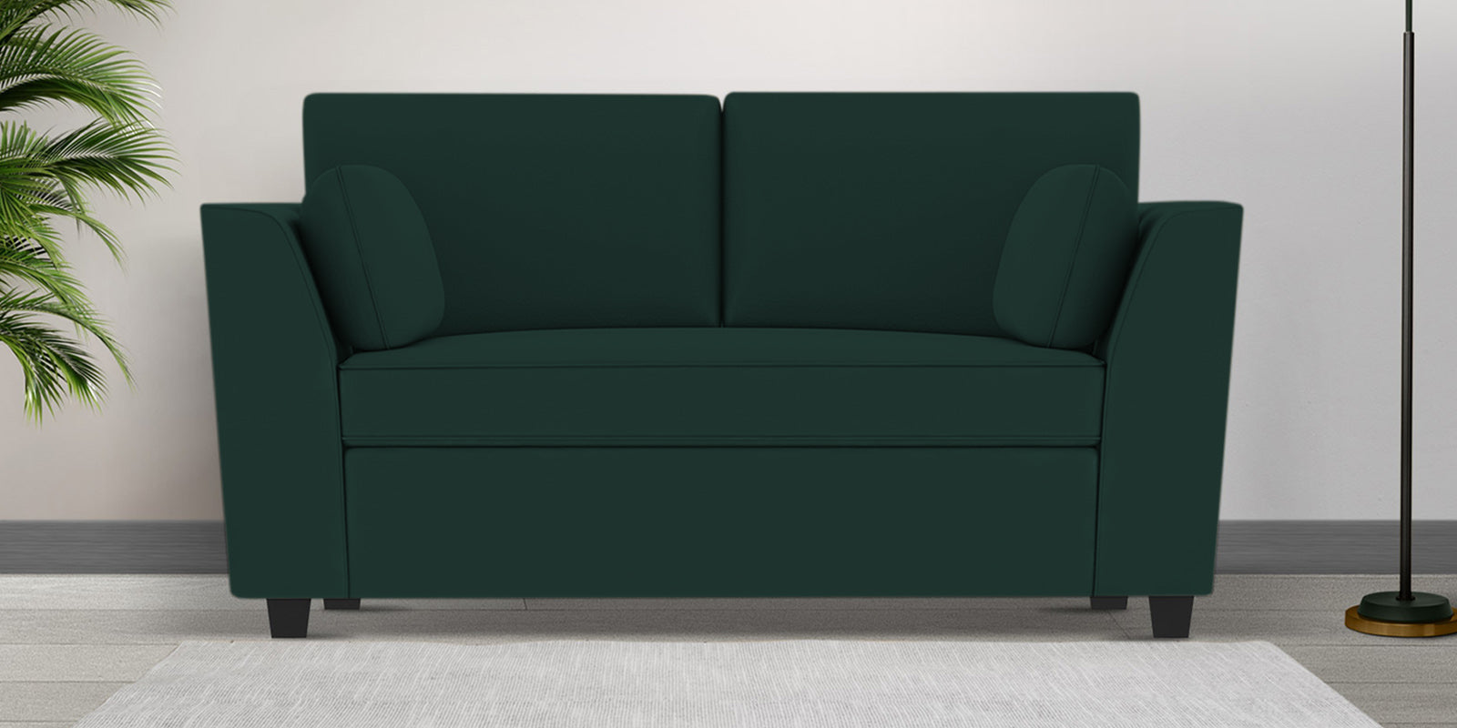 Bristo Velvet 2 Seater Sofa In Forest Green Colour With Storage
