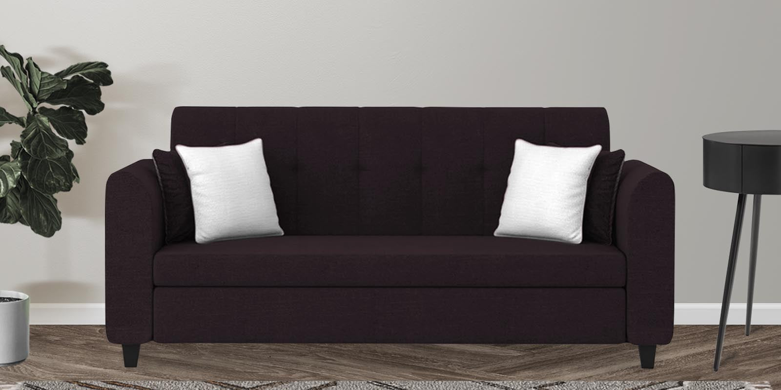 Denmark Fabric 3 Seater Sofa In Cara Brown Colour