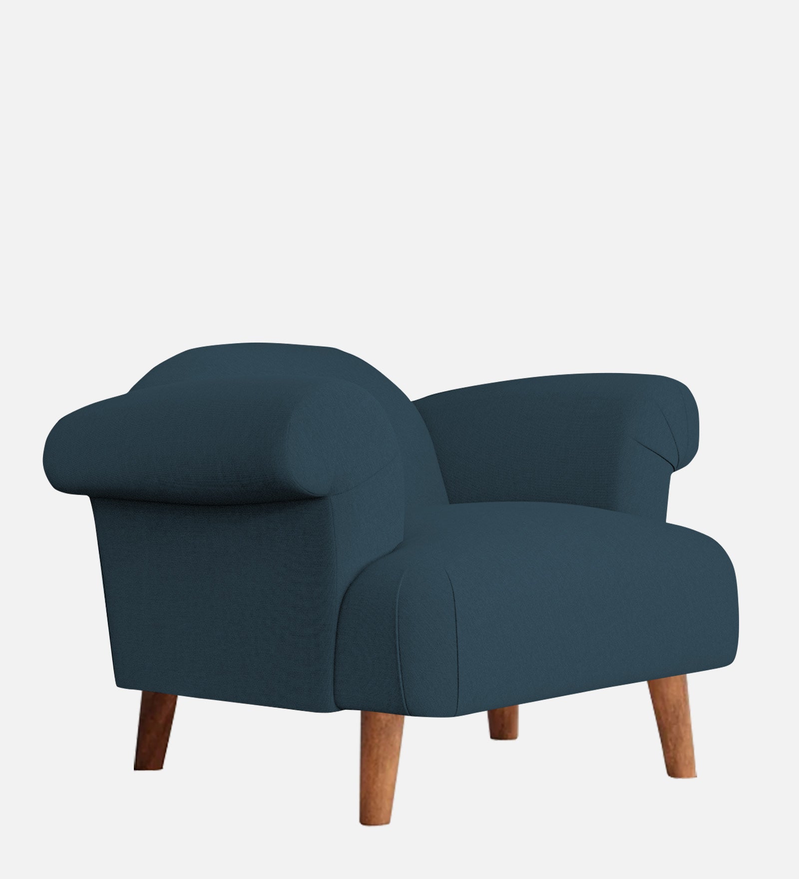 Barber Fabric 1 Seater Sofa In Cool Blue Colour - Febonic Living