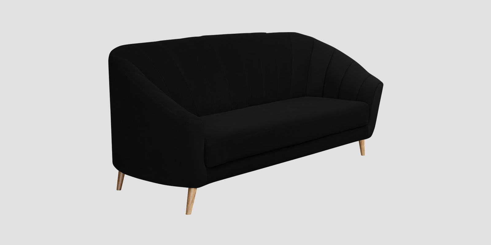 Kaylee Velvet 3 Seater Sofa In Adam Black Colour - Febonic Living