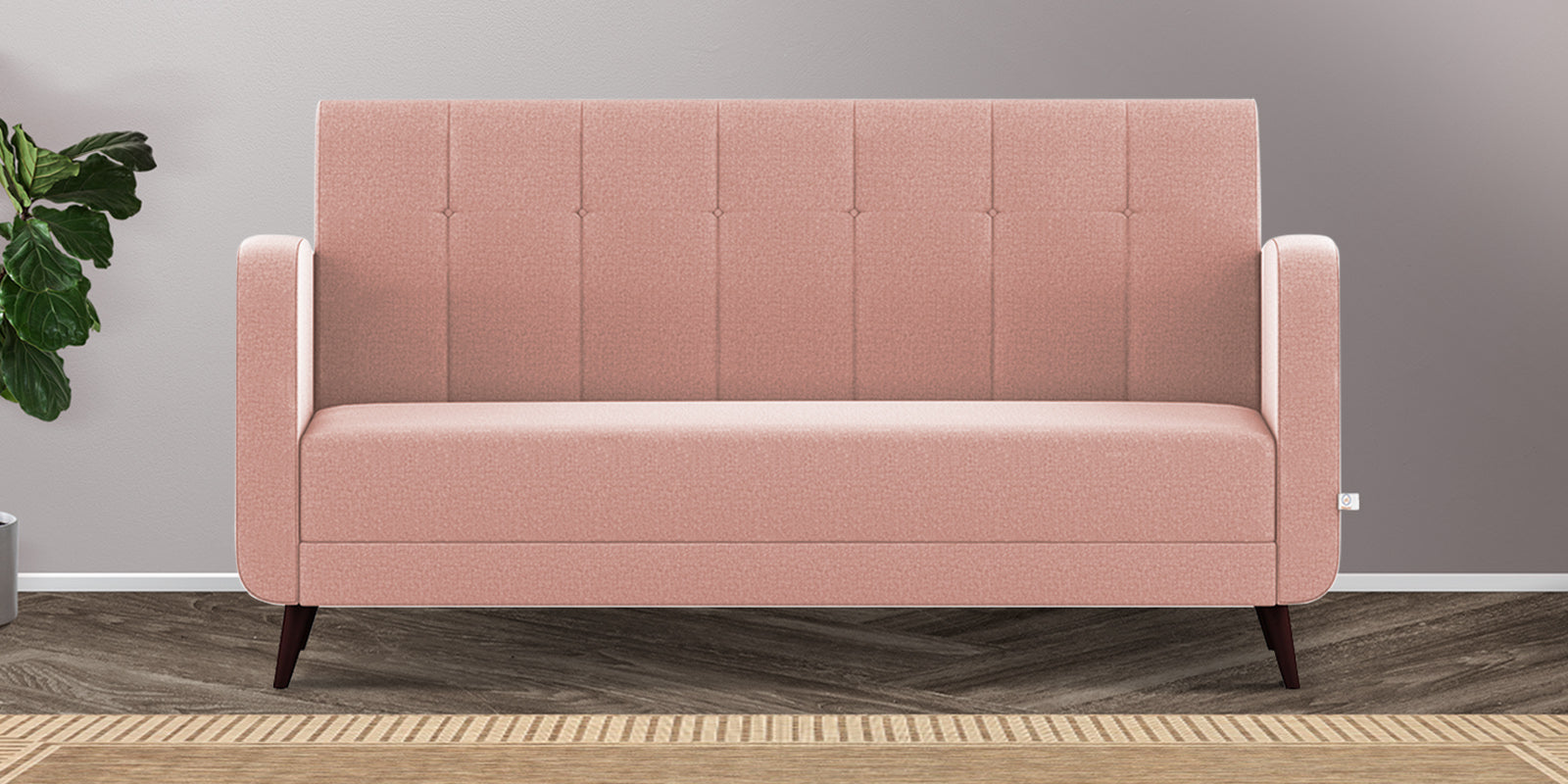 Wiki Velvet 3 Seater Sofa in Blush Pink Colour