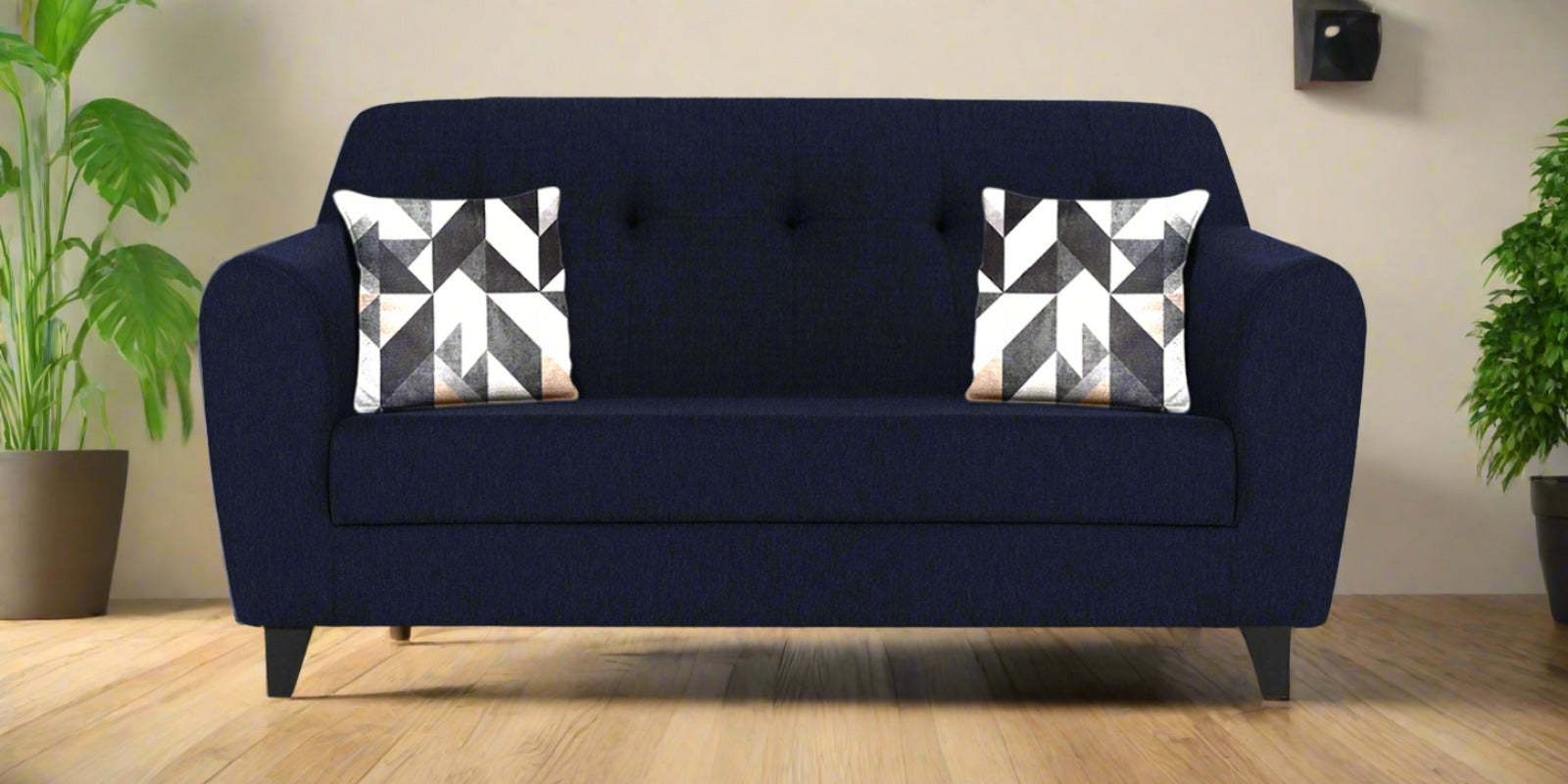 Melaan Fabric 2 Seater Sofa In Royal Blue Colour - Febonic Living