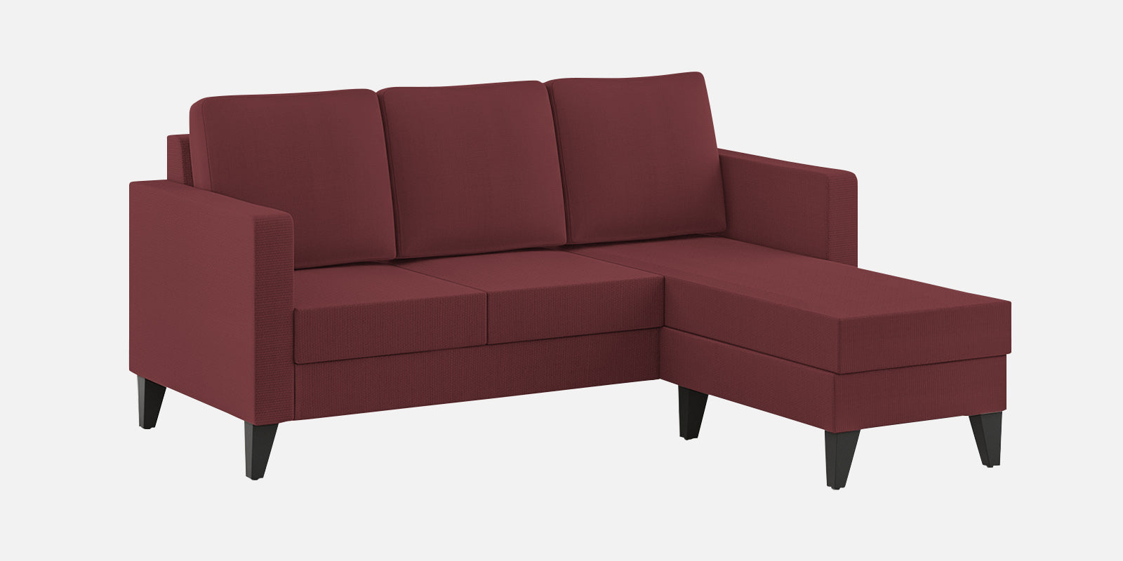 Nori Fabric LHS Sectional Sofa (2+Lounger) In Blaze Red Colour - Febonic Living