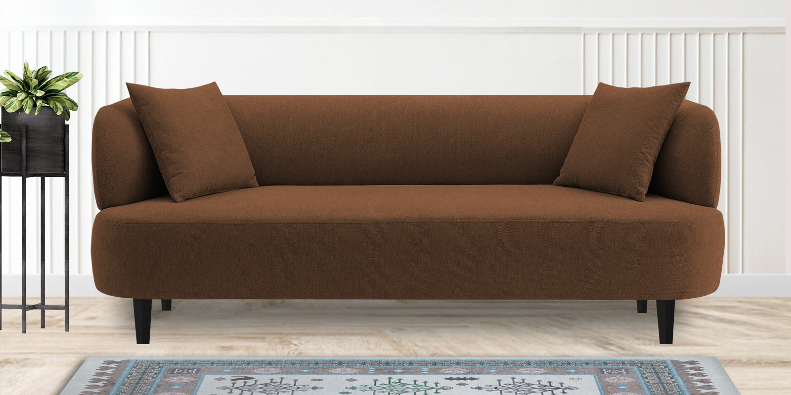 Carson Fabric 3 Seater Sofa In Chestnut Brown Colour - Febonic Living