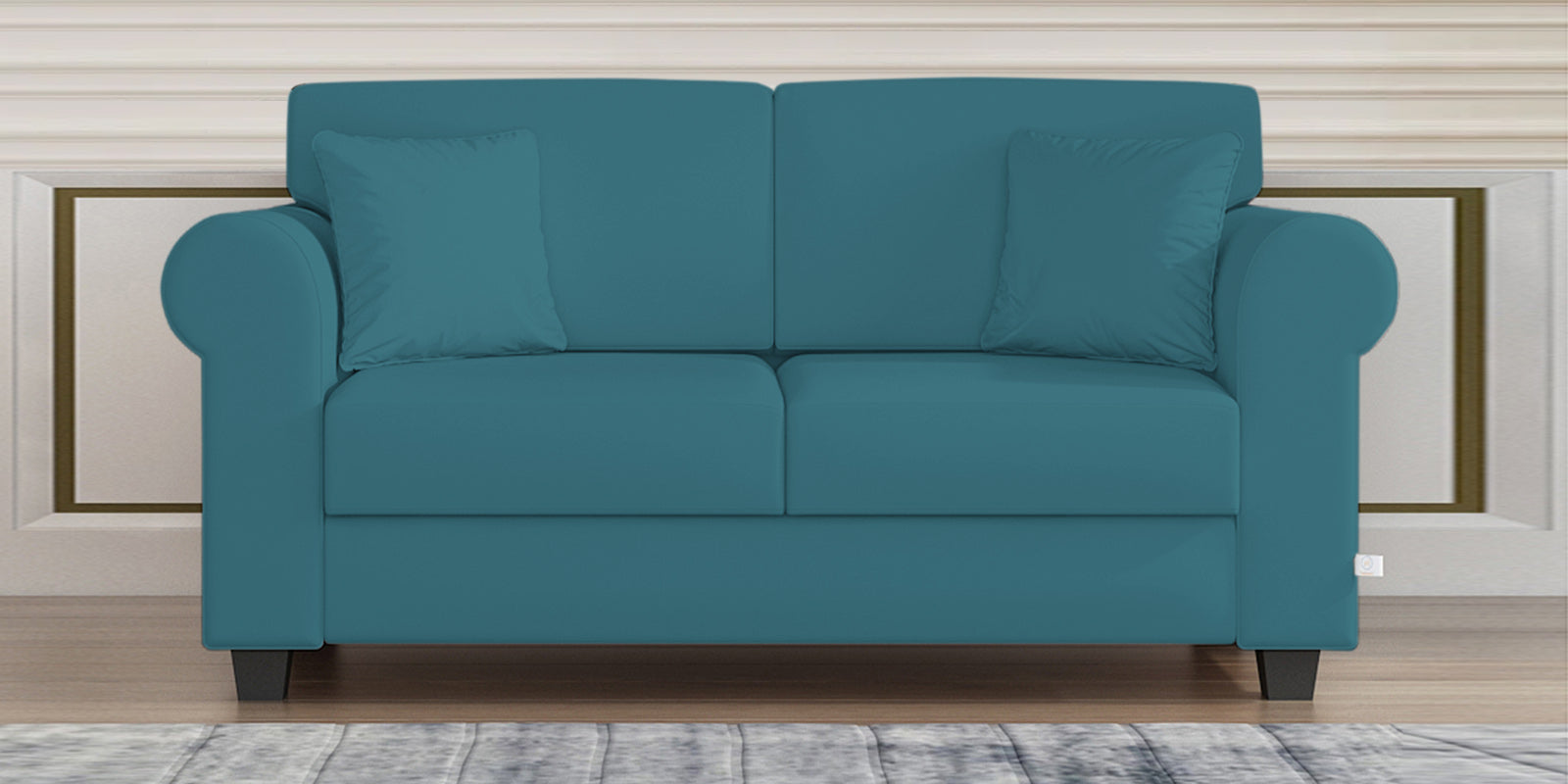 Numonk Velvet 2 Seater Sofa In Aqua Blue Colour - Febonic Living