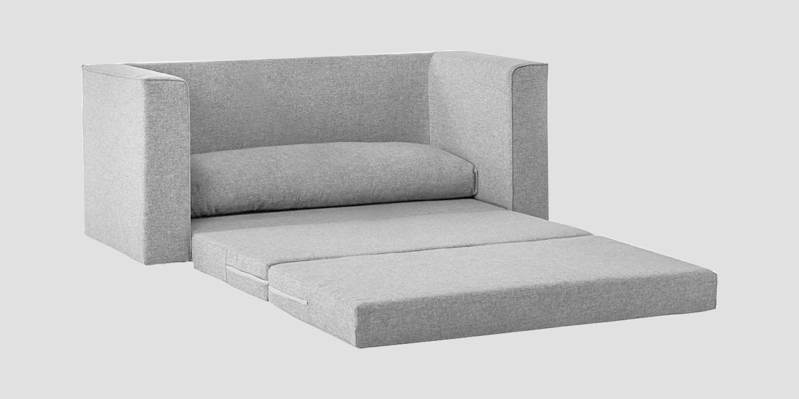 Kenia Fabric 3 Seater Foldable Sofa Cum Bed In Lit Grey Colour - Febonic Living