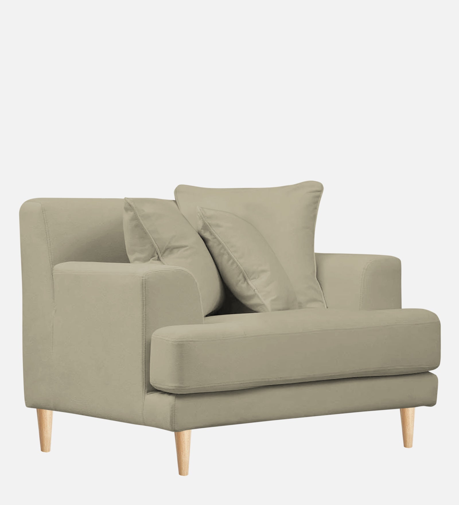 Woody Fabric 1 Seater Sofa In Carnival Beige Colour - Febonic Living