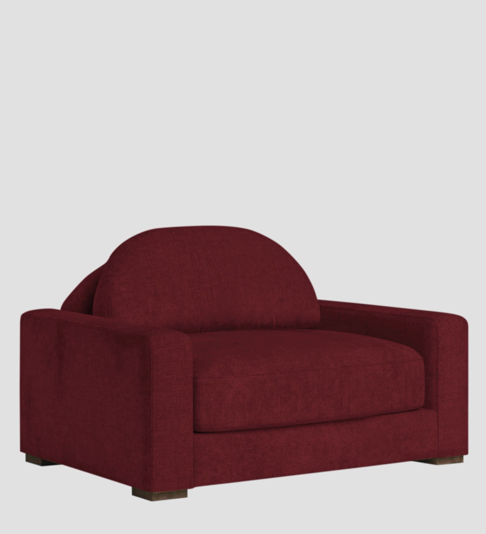 Dara Fabric 1 Seater Sofa In Blood Maroon Colour