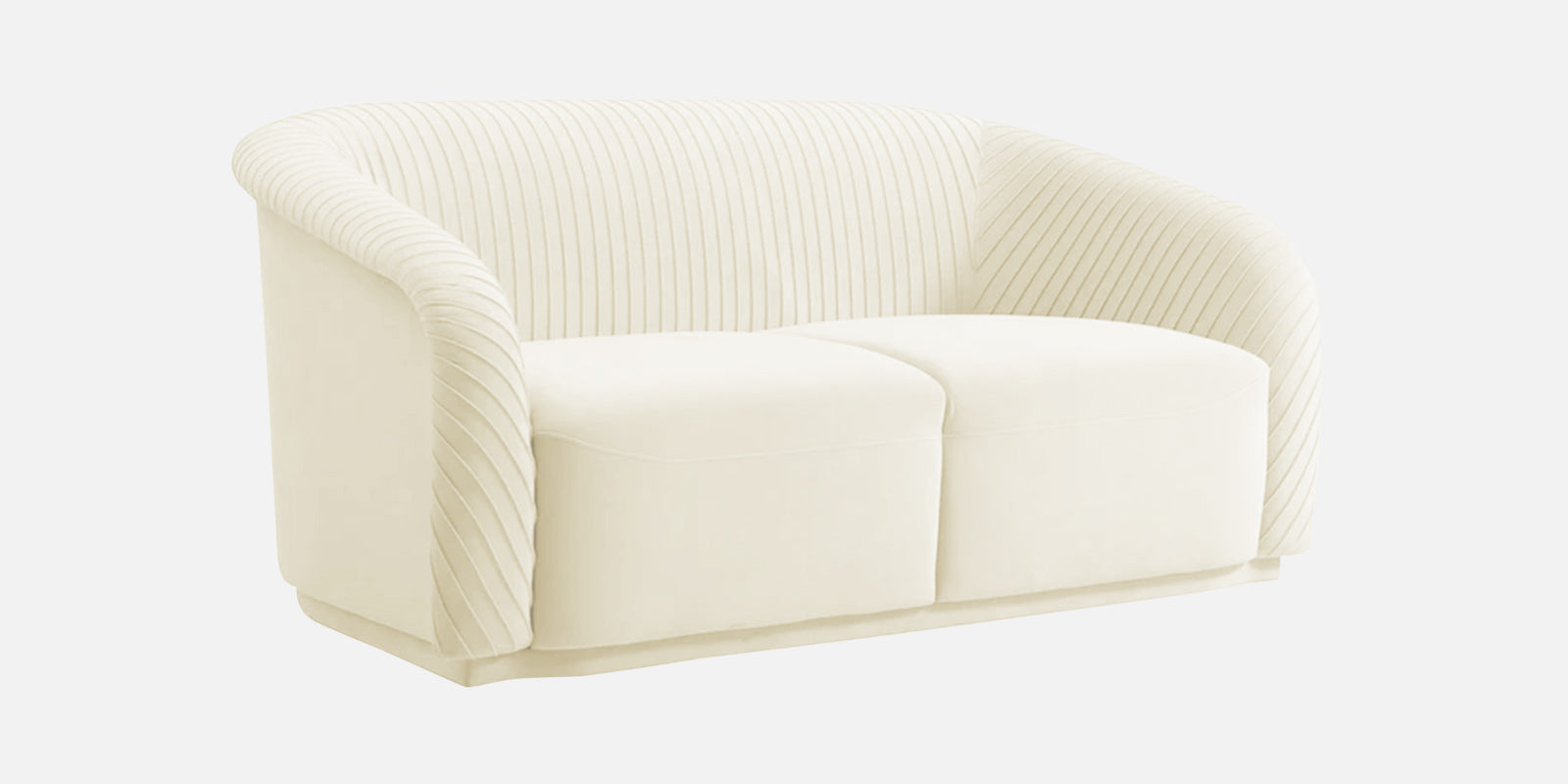 Yara Velvet Fabric 2 Seater Sofa In Warm White Colour - Febonic Living