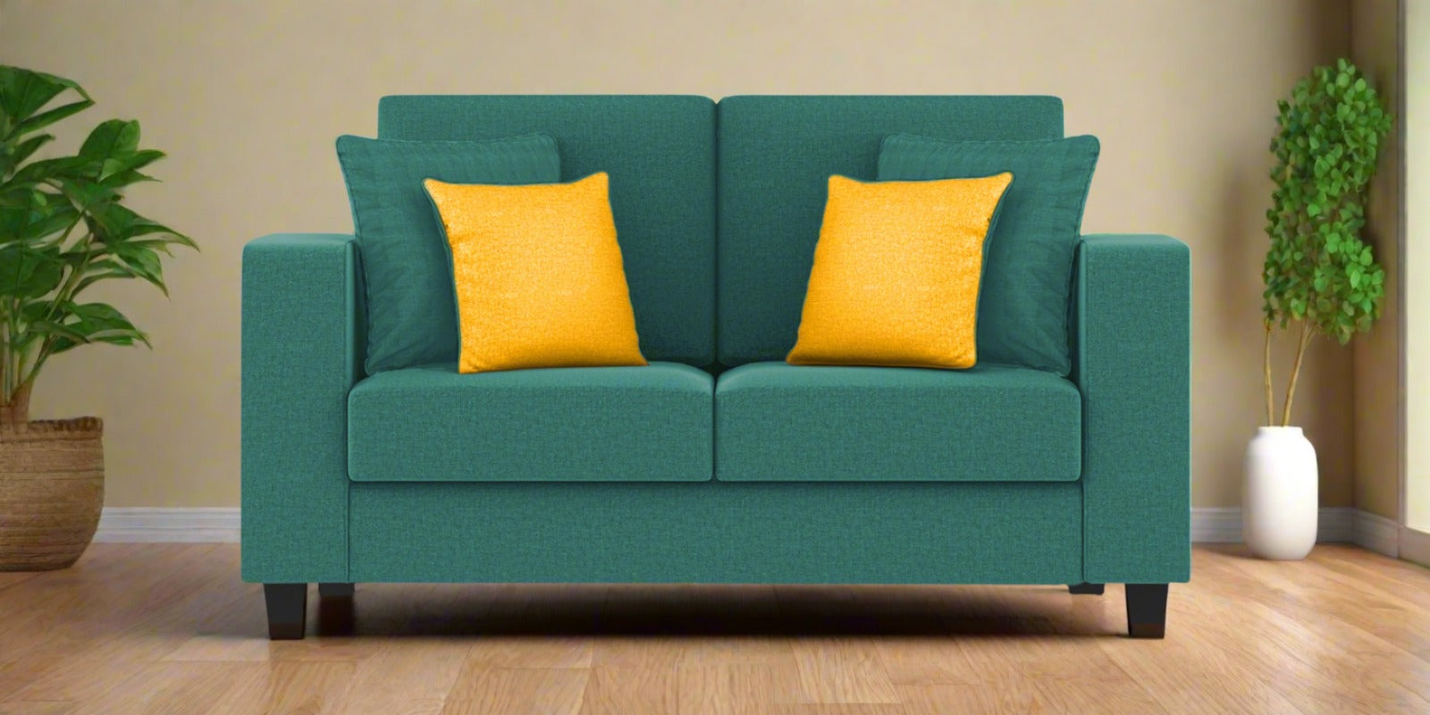 Nabi Fabric 2 Seater Sofa In Sea Green Colour - Febonic Living
