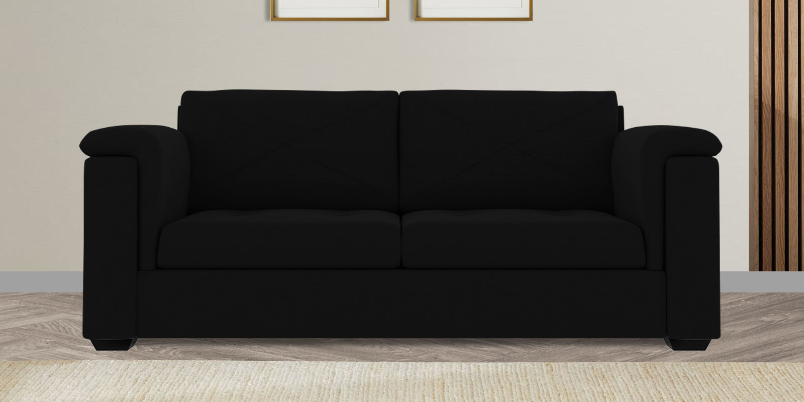 Andres Fabric 3 Seater Sofa In Heather Black Colour - Febonic Living