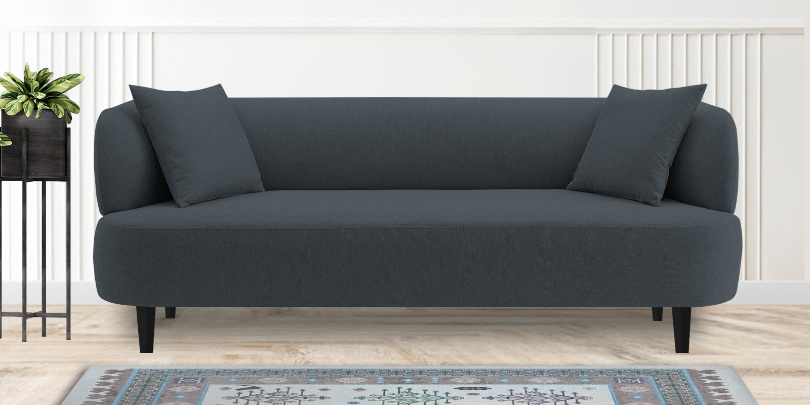 Carson Fabric 3 Seater Sofa In Duby Grey Colour - Febonic Living