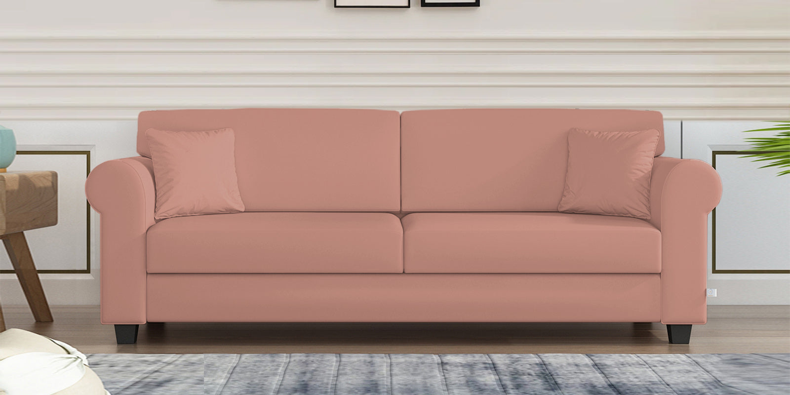 Numonk Velvet 3 Seater Sofa In Blush Pink Colour - Febonic Living