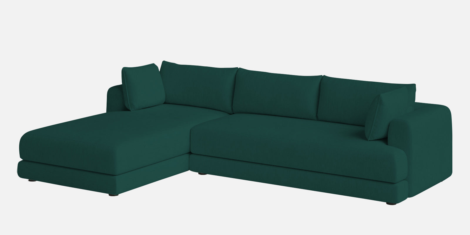 Ziggy Fabric LHS Sectional Sofa (3+Lounger) In Sage Green Colour - Febonic Living