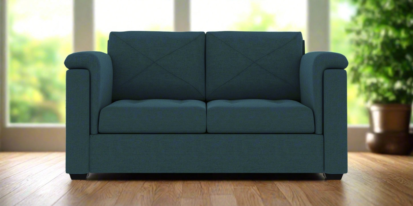 Andres Fabric 2 Seater Sofa In Harbour Blue Colour - Febonic Living