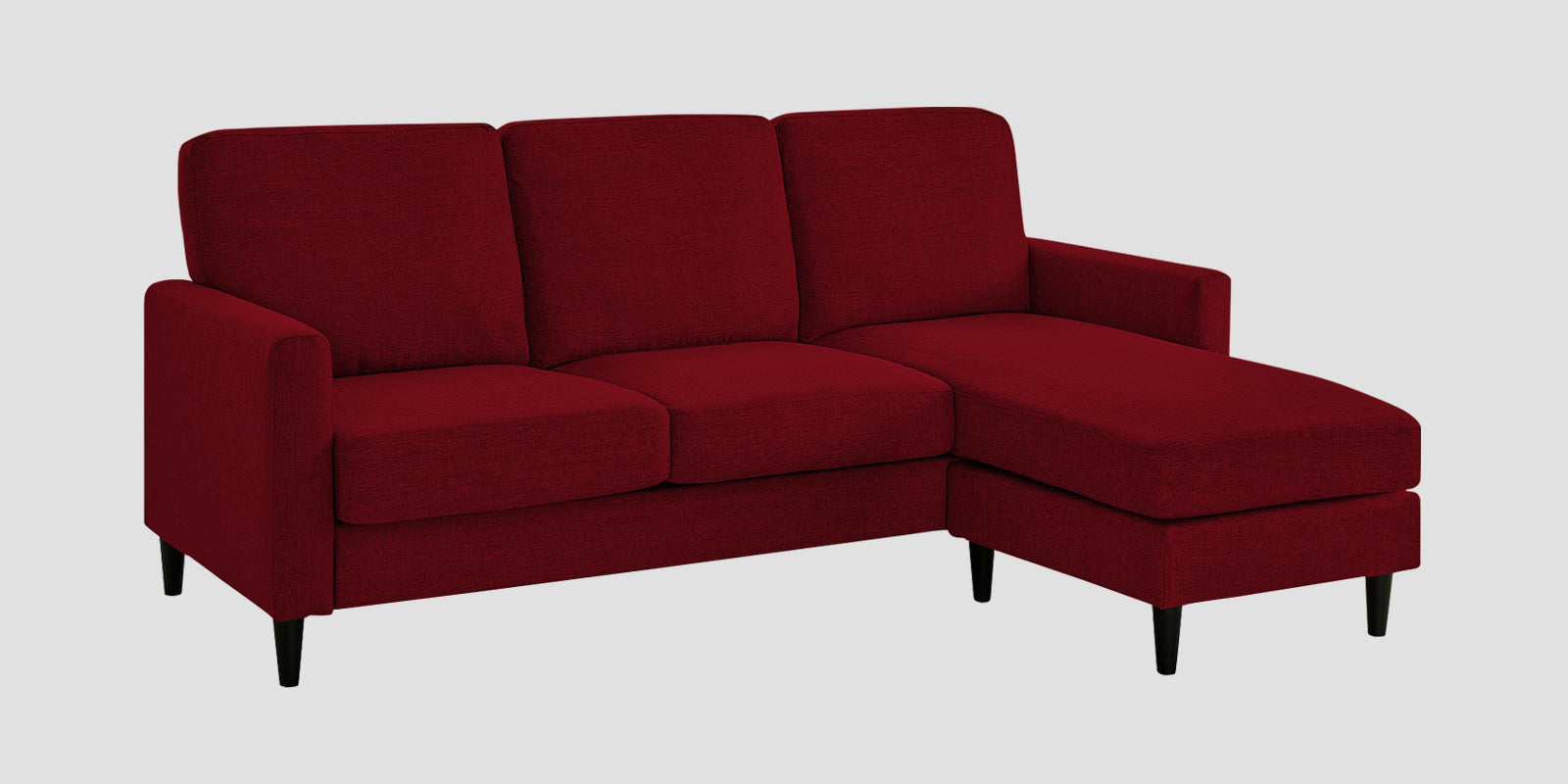Romie Fabric LHS Sectional Sofa (2+Lounger) In Ruby Red Colour - Febonic Living
