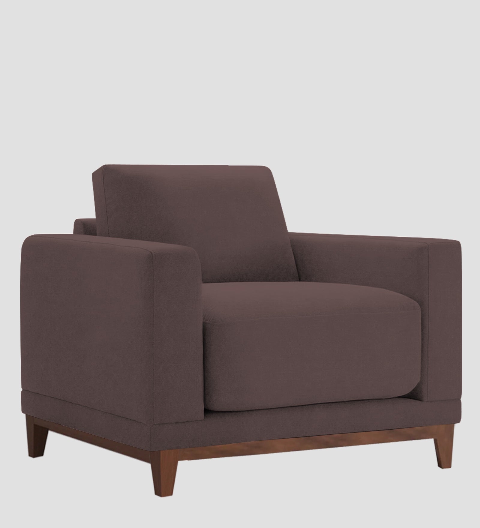 Esha Fabric 1 Seater Sofa In Night Brown Colour - Febonic Living