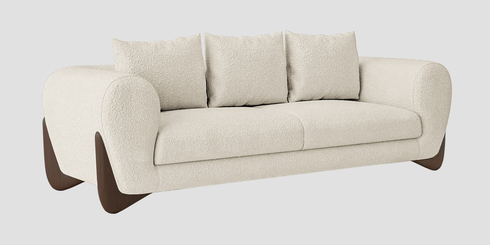 Boko Boucle 3 Seater Sofa In Shell White Colour - Febonic Living