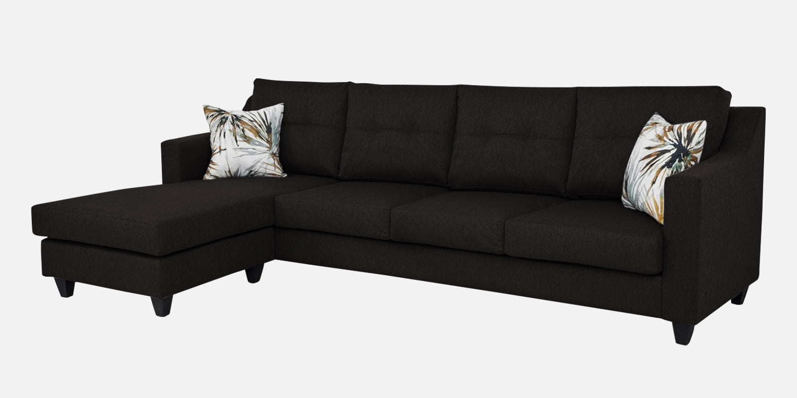 Welly Fabric RHS Sectional Sofa (3+Lounger) In Cara Brown Colour - Febonic Living