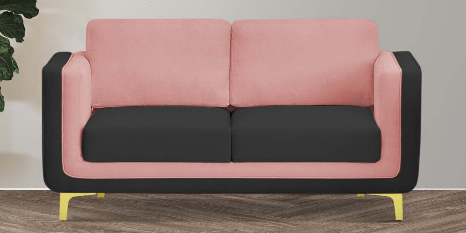 Visky Velvet 2 Seater Sofa In Millennial Pink And Hory Grey Colour - Febonic Living