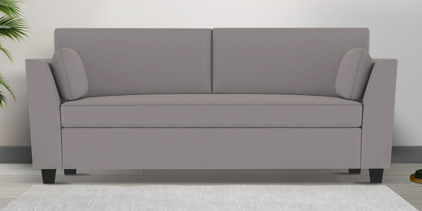Bristo Velvet 3 Seater Sofa In pearl grey Colour With Storage - Febonic Living
