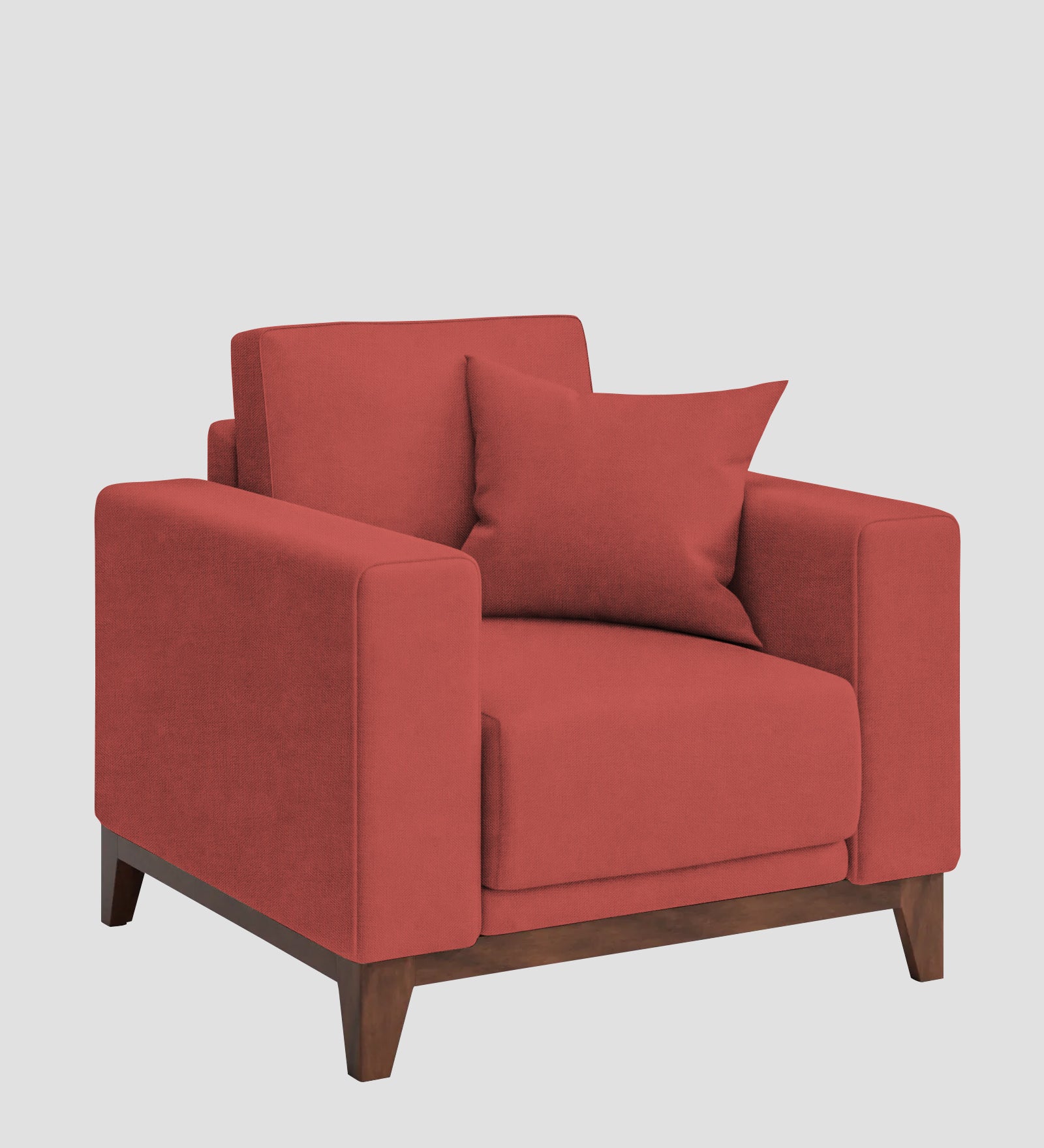 Luca Fabric 1 Seater Sofa In Salmon Pink Colour - Febonic Living