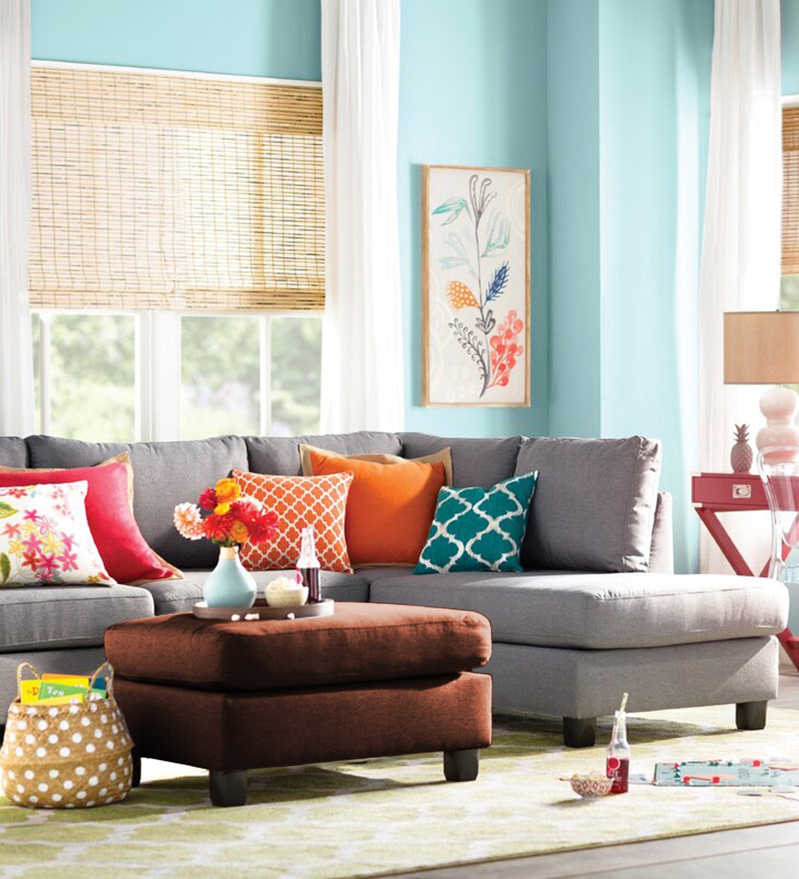 Balkan Fabric Pouffe In Coffee Brown Colour - Febonic Living