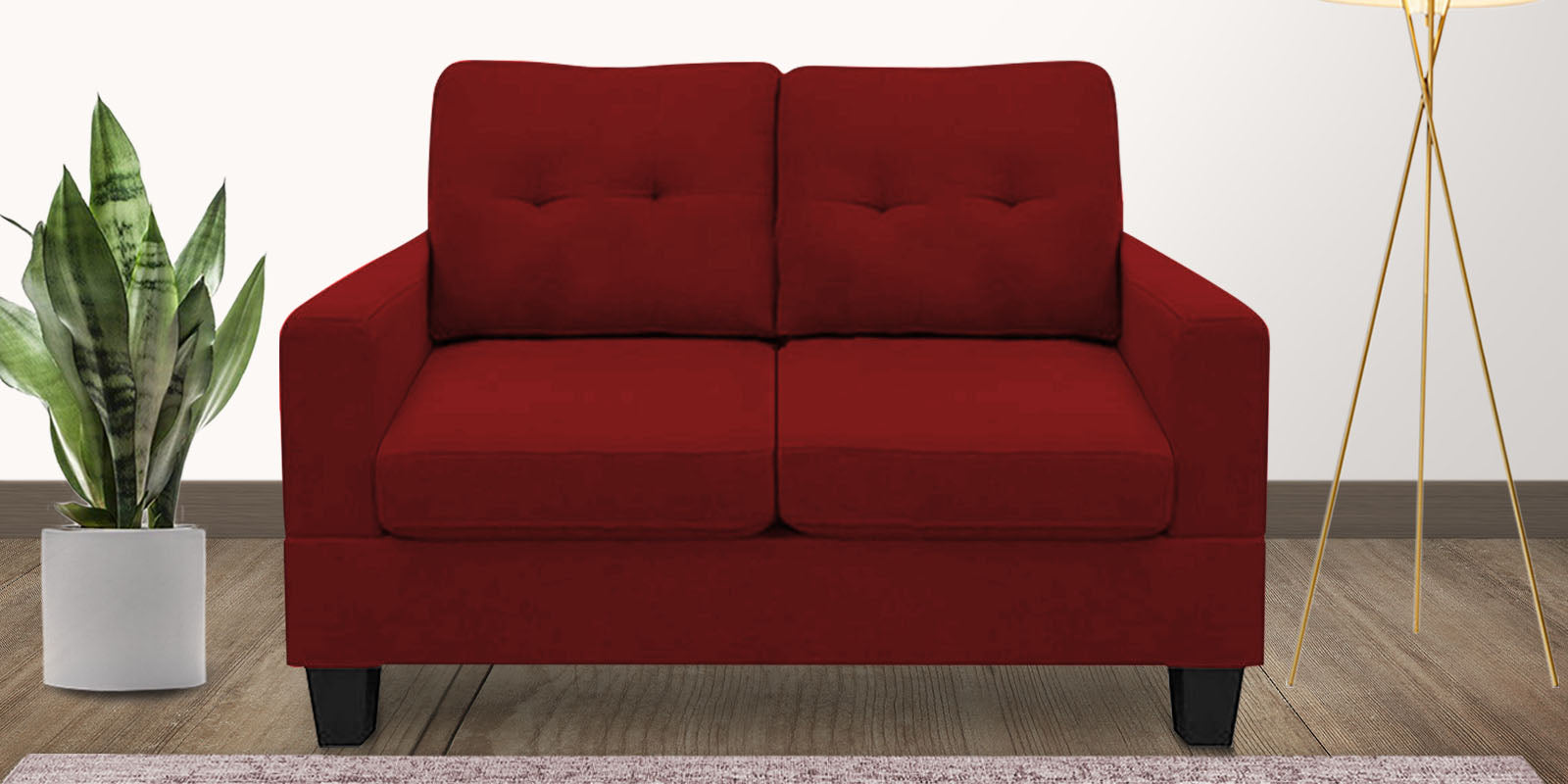 Thomas Fabric 2 Seater Sofa In Blood Maroon Colour - Febonic Living