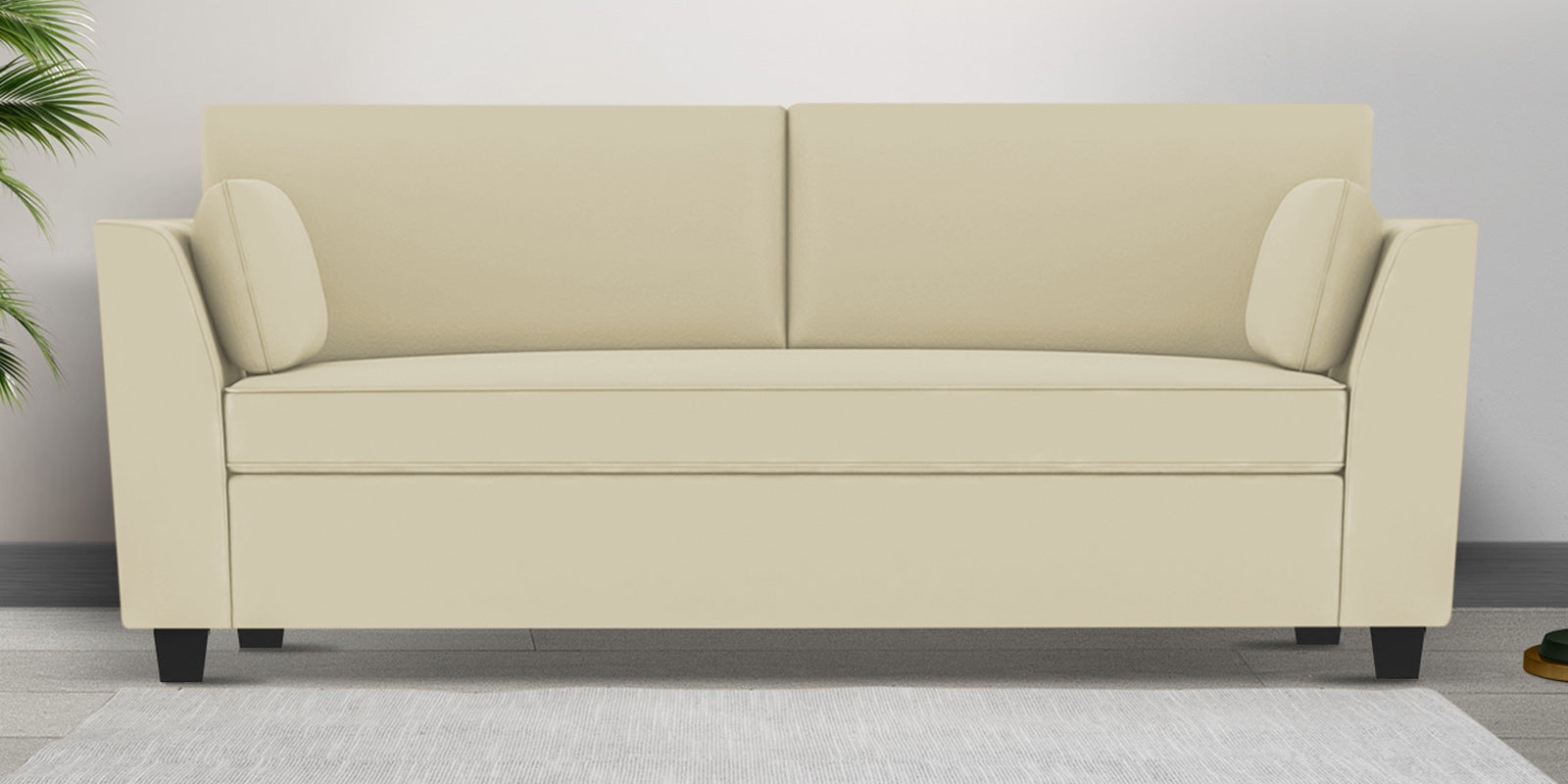 Bristo Velvet 3 Seater Sofa in Warm White Colour