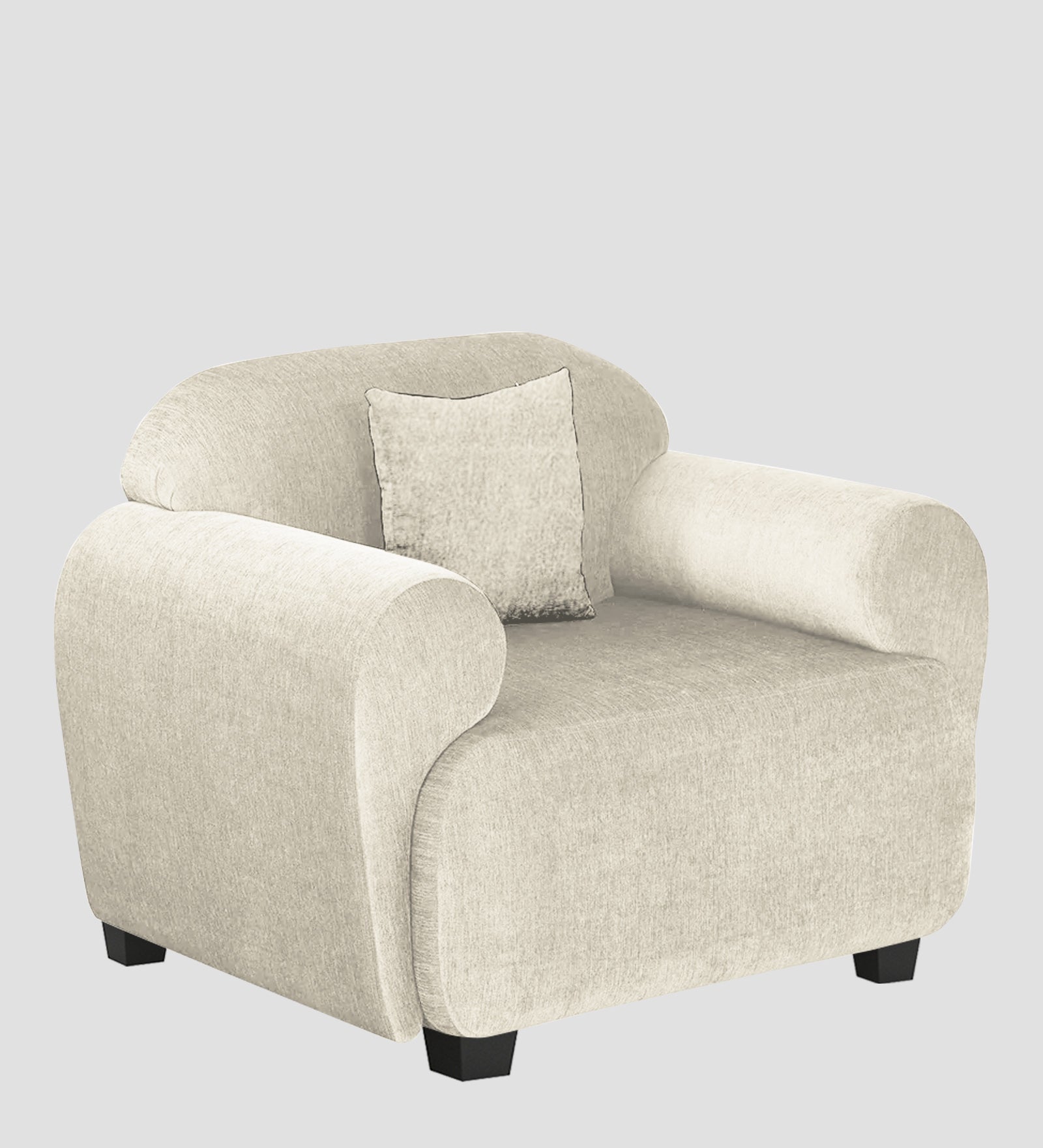 Apollo Fabric 1 Seater Sofa Ivory Cream Colour - Febonic Living
