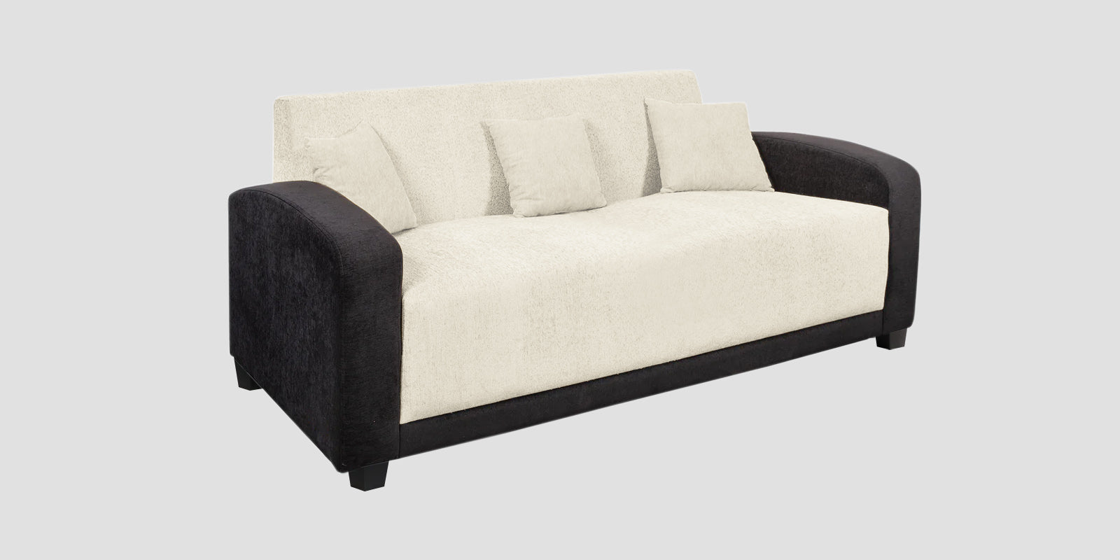 Alex Fabric 3 Seater Sofa In Ivory Cream Colour