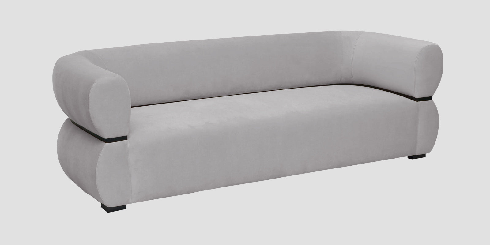 Kula Velvet 3 Seater Sofa In Concrete Grey Colour - Febonic Living
