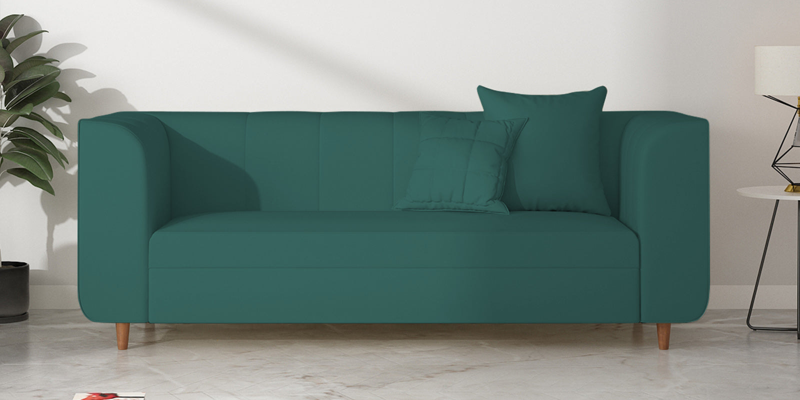 Sumo Velvet 3 Seater Sofa In Pine green Colour - Febonic Living