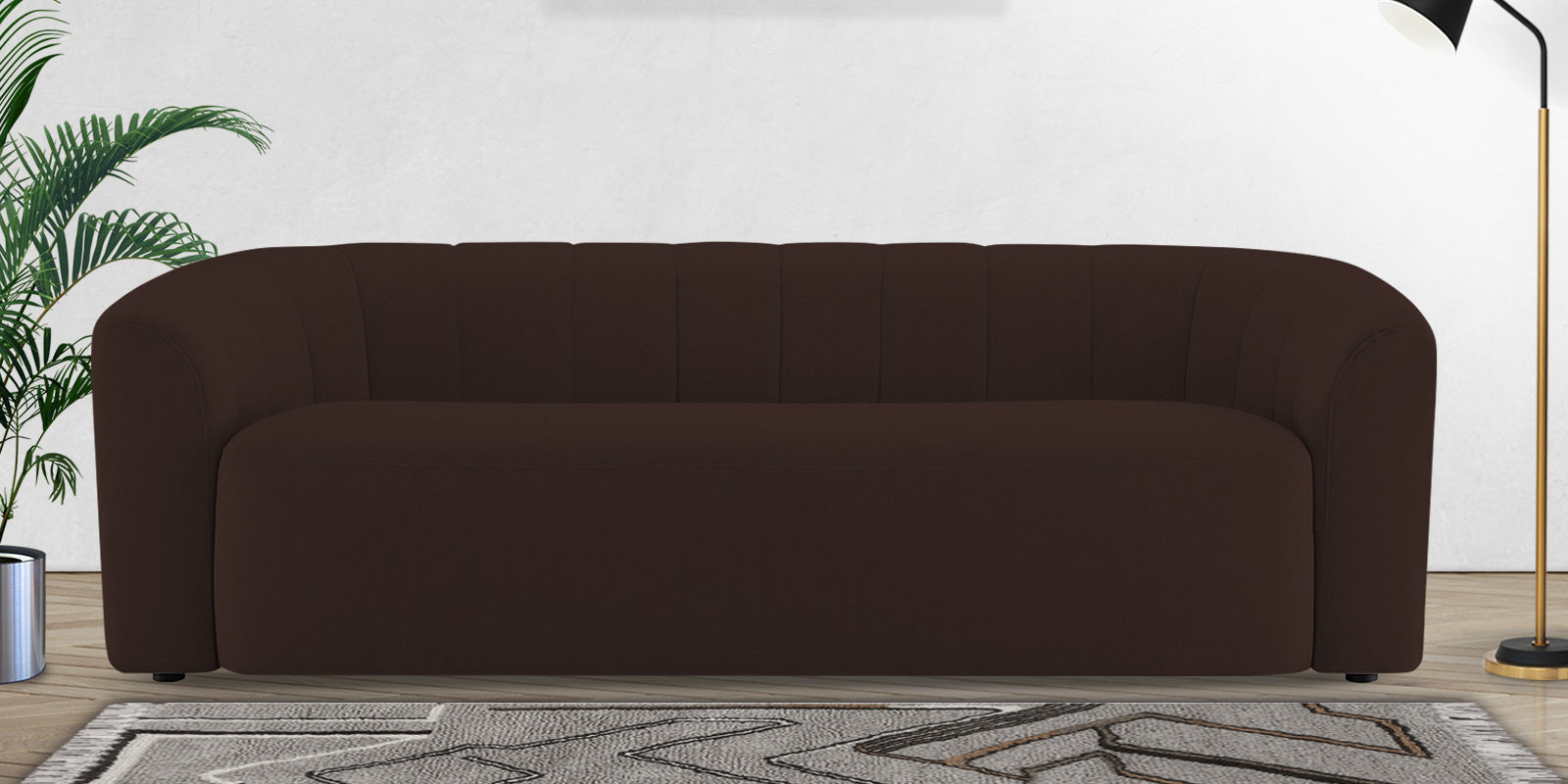 Mara Fabric 3 Seater Sofa In Coffee Brown Colour - Febonic Living