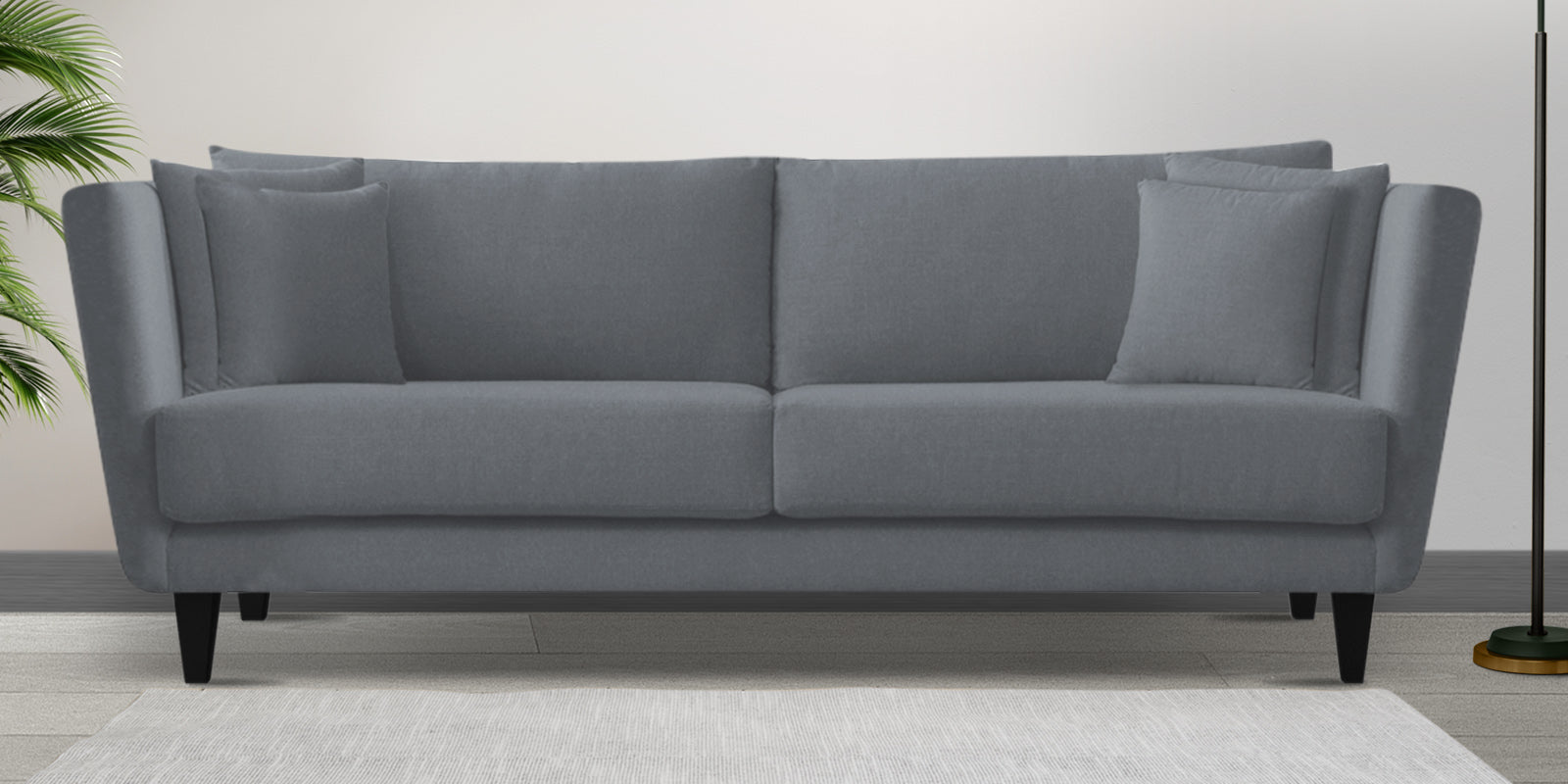 Norway Velvet 3 Seater Sofa In Pubble Grey Colour - Febonic Living