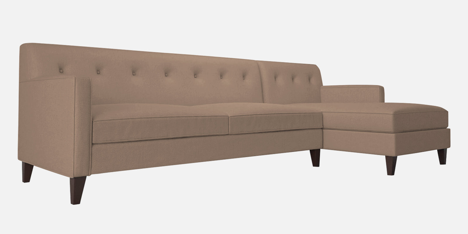 Miller Fabric LHS Sectional Sofa (3+Lounger) In Cookie Beige Colour - Febonic Living