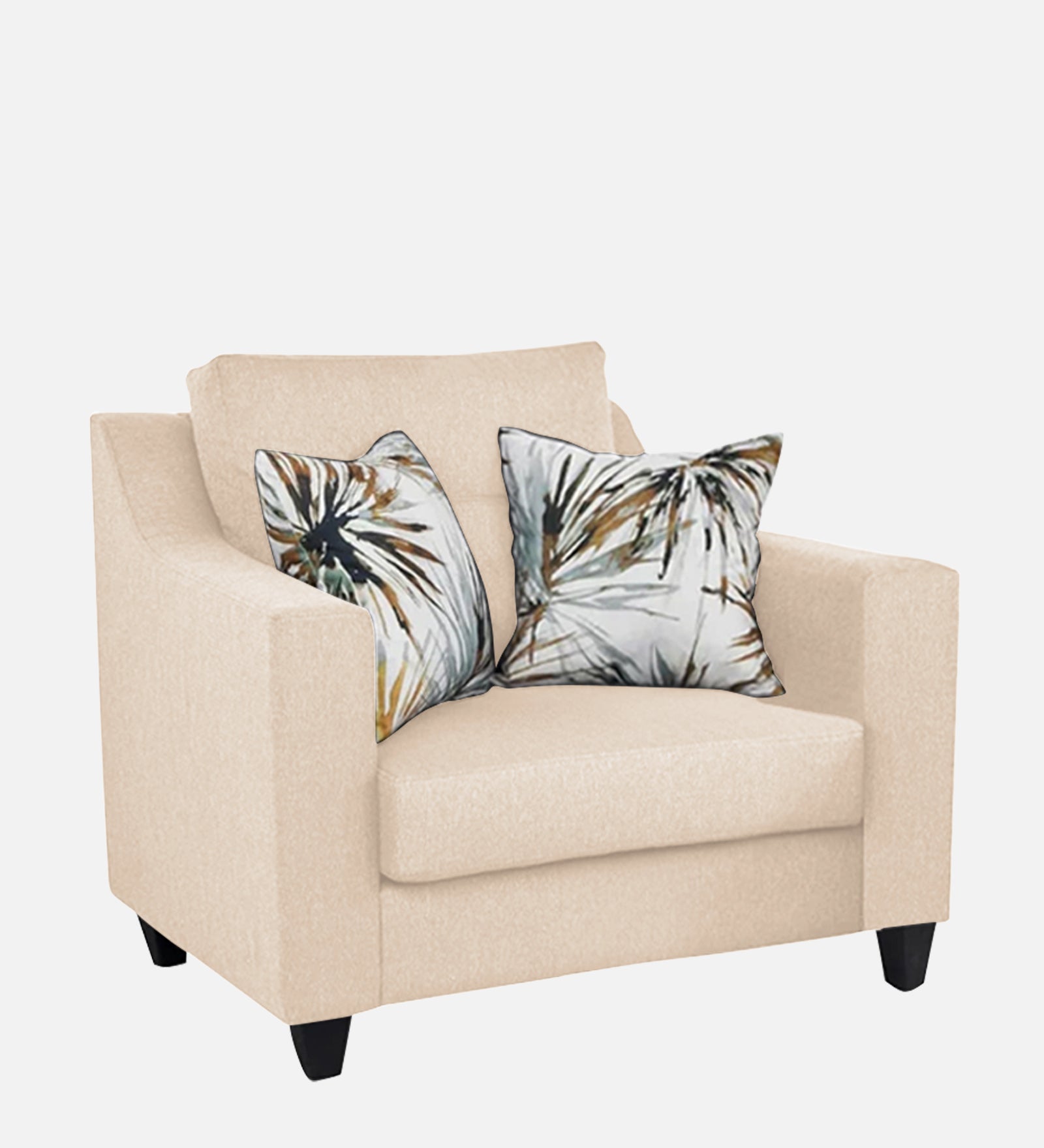Welly Fabric 1 Seater Sofa In Woom Beige Colour - Febonic Living