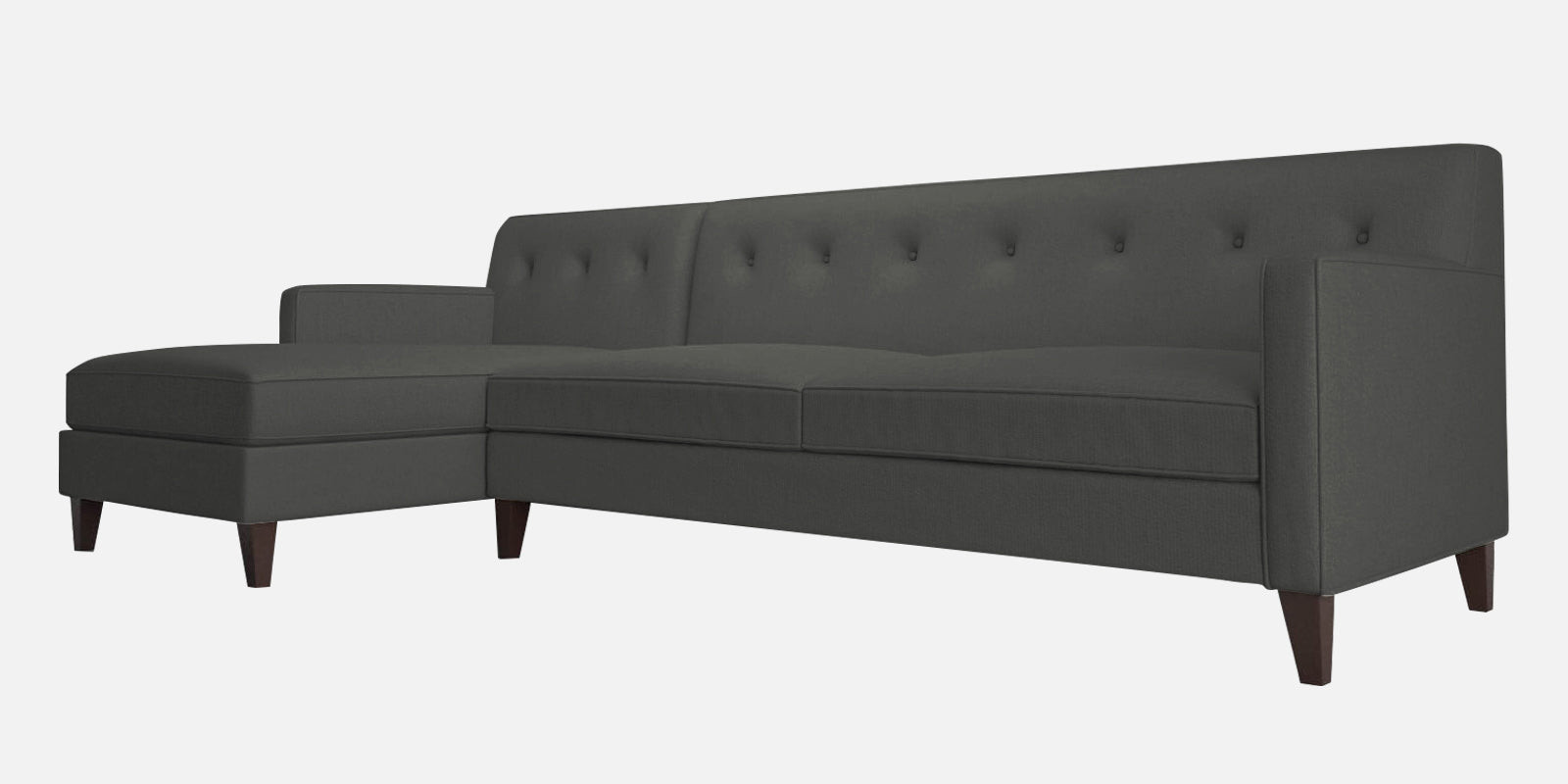 Miller Fabric RHS Sectional Sofa (3+Lounger) In Charcoal Grey Colour - Febonic Living