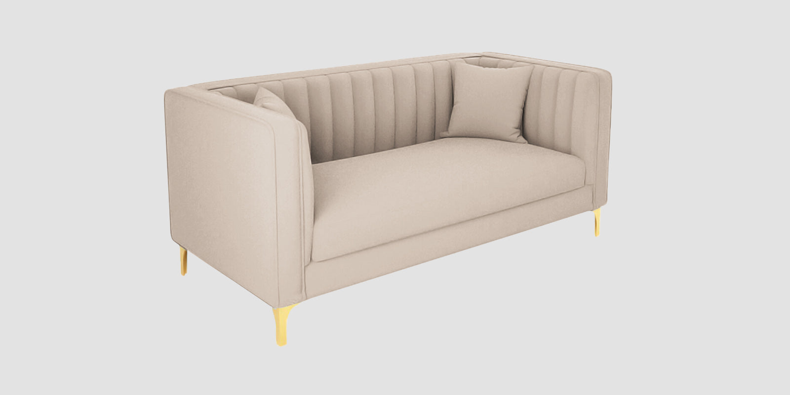 Saban Velvet 2 Seater Sofa in Camel Beige Colour - Febonic Living