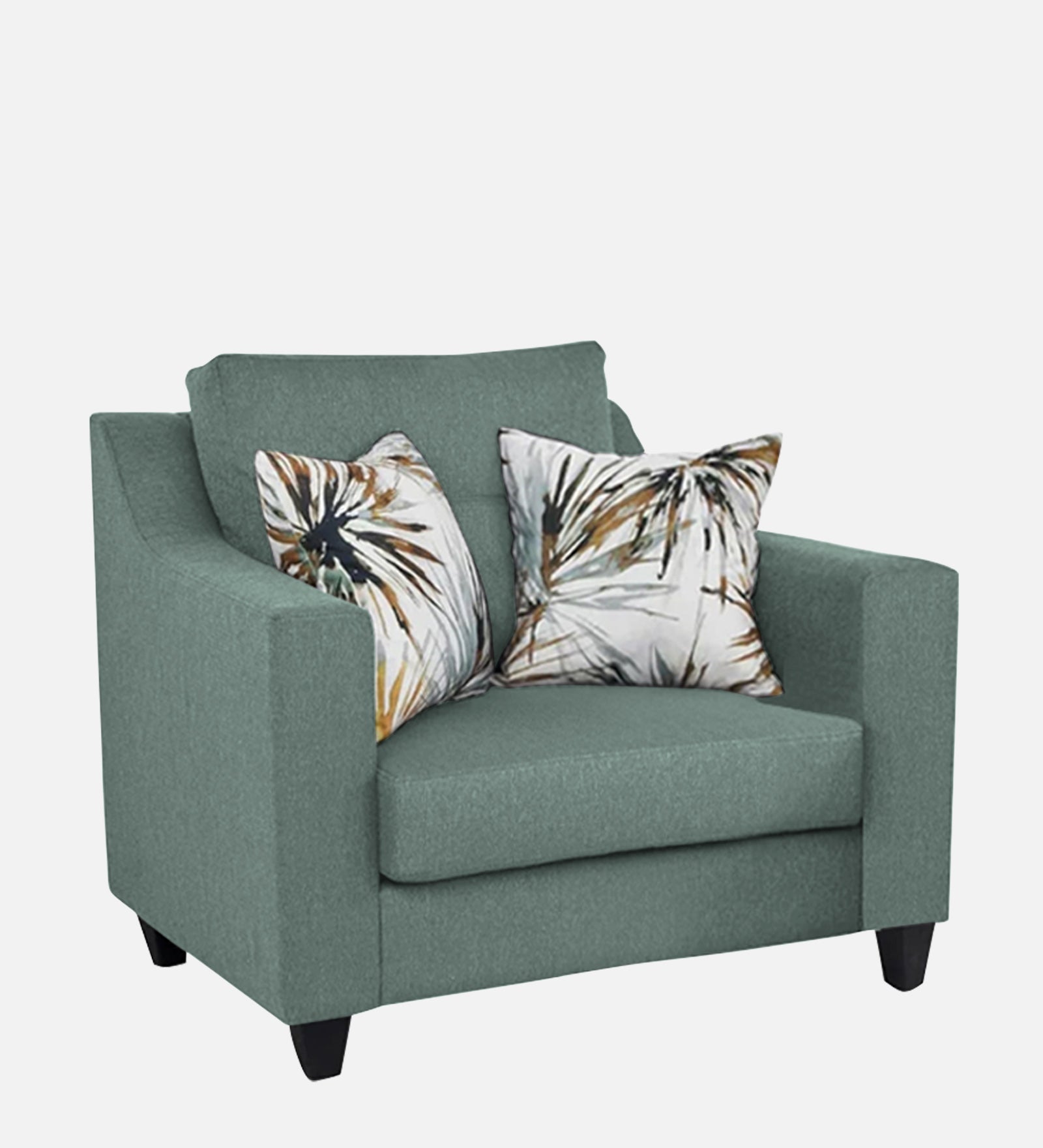 Welly Fabric 1 Seater Sofa In Suka Blue Colour - Febonic Living