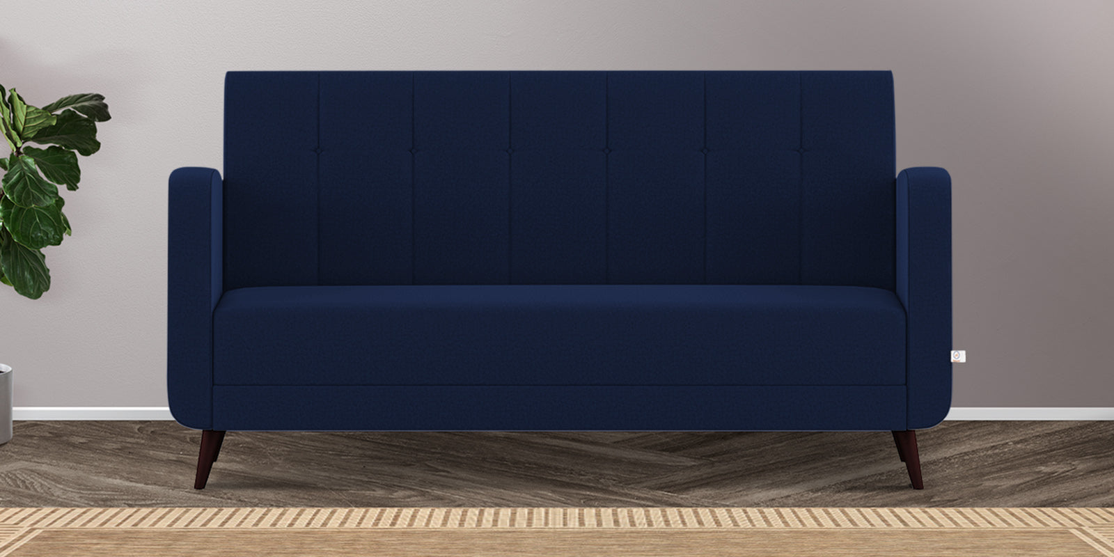 Wiki Velvet 3 Seater Sofa in Indigo Blue Colour