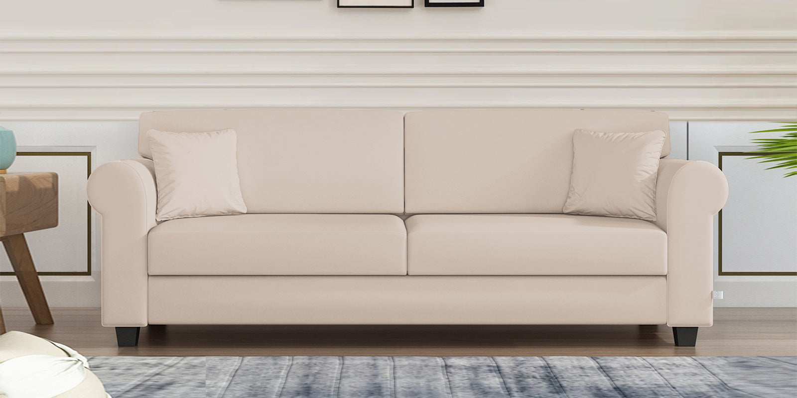 Numonk Velvet 3 Seater Sofa In Camel Beige Colour - Febonic Living