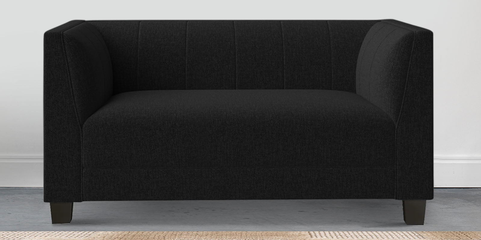 Chastin Fabric 2 Seater Sofa In Zed Black Colour - Febonic Living