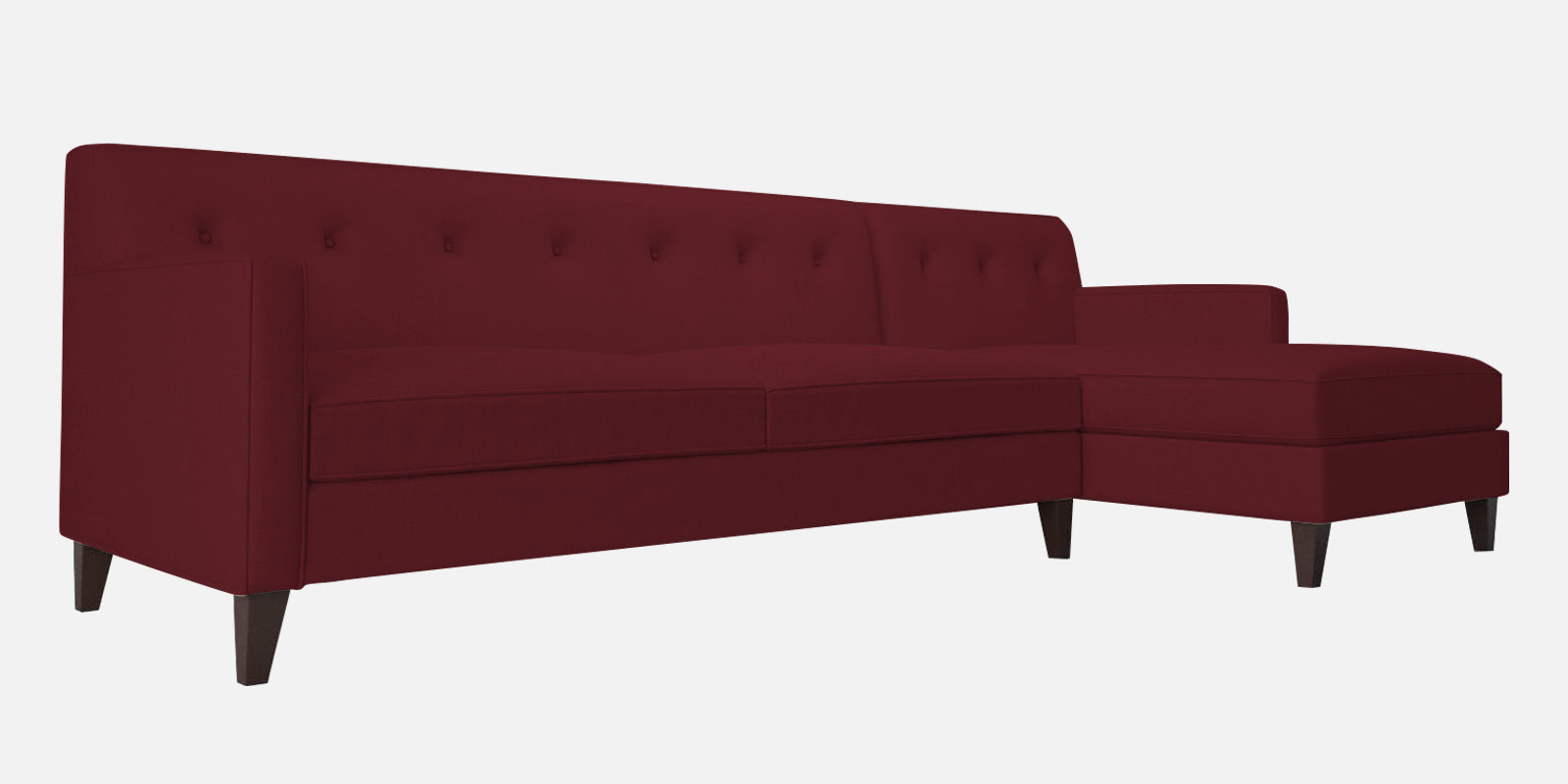 Miller Fabric LHS Sectional Sofa (3+Lounger) In Blood Maroon Colour - Febonic Living