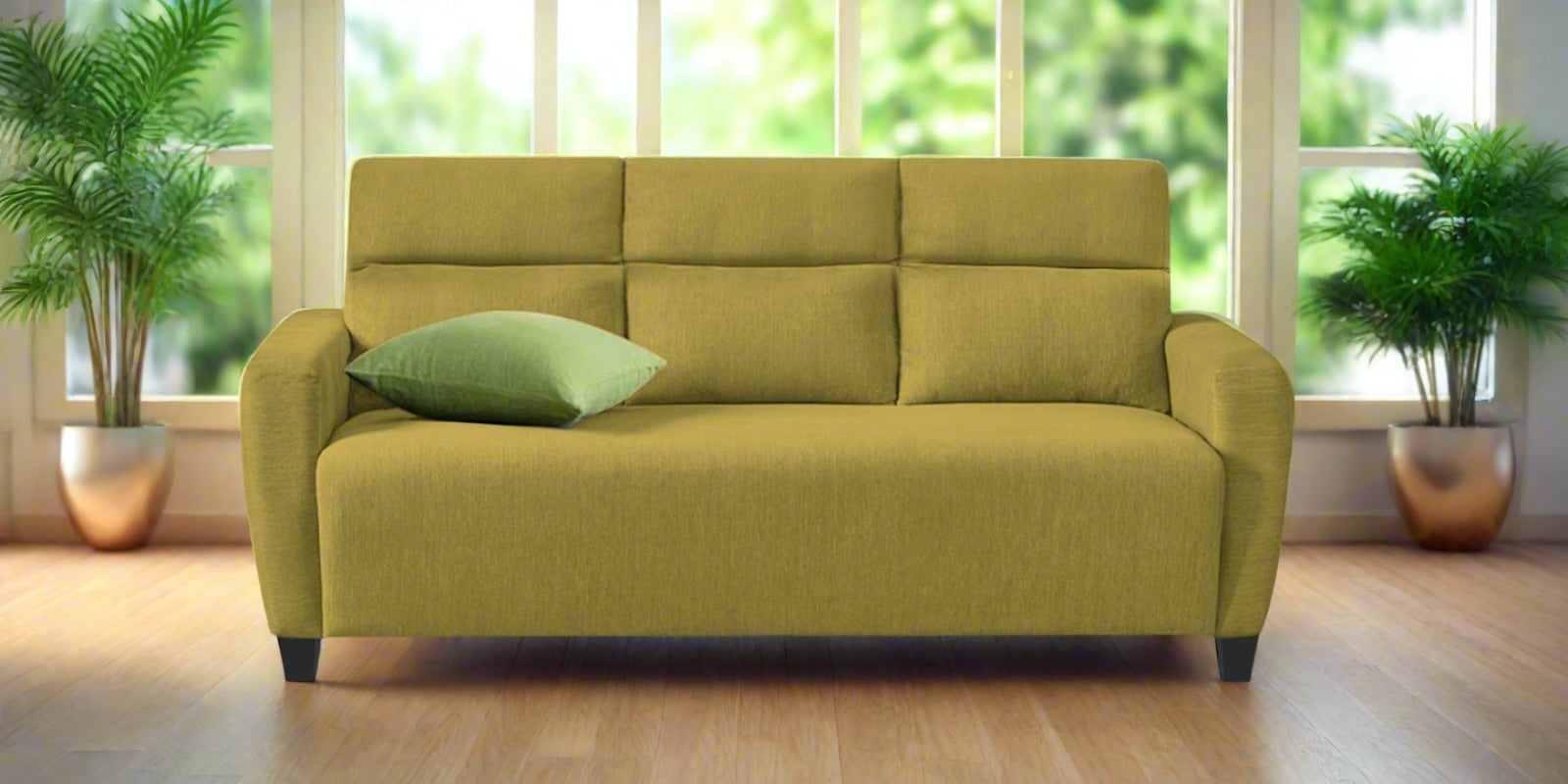 Bakadi Fabric 3 Seater Sofa in Parrot Green Colour
