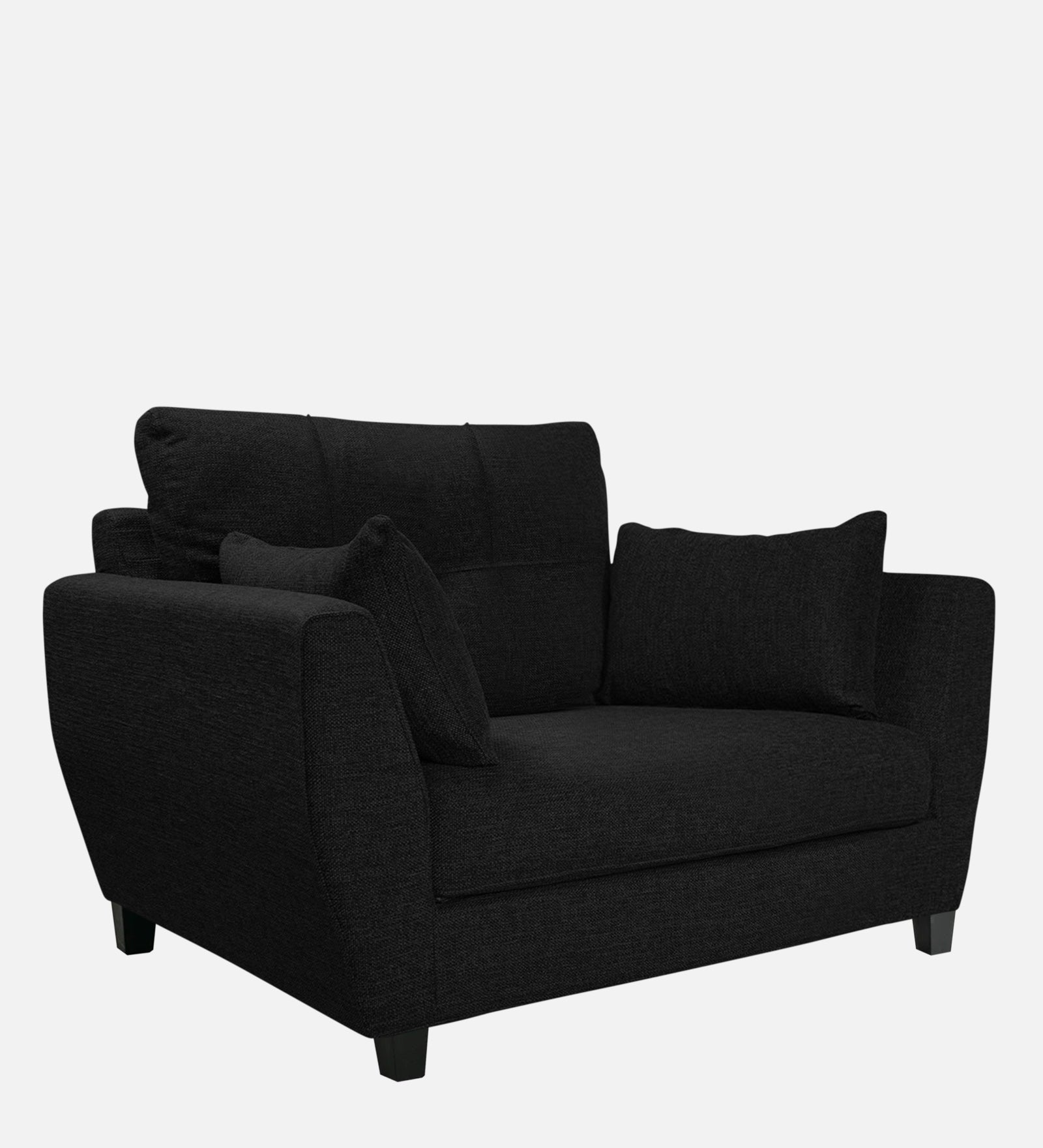 Mario Fabric 1 Seater Sofa In Zed Black Colour - Febonic Living
