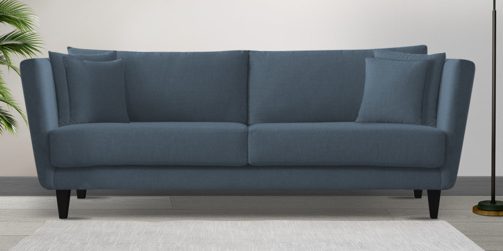 Norway Velvet 3 Seater Sofa In Oxford Blue Colour - Febonic Living